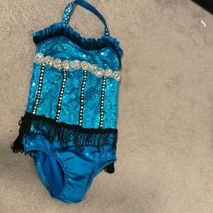 Jazz costume kids large blue and black and silver
